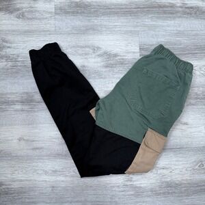 American Stitch Colorblock Cargo Pants Olive Black Khaki Drawstring Jogger Men S